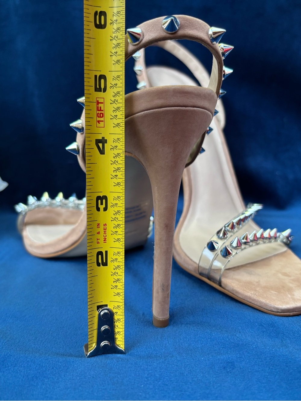 Steve Madden Tan Studded Slingback Heels - Picture 5 of 8